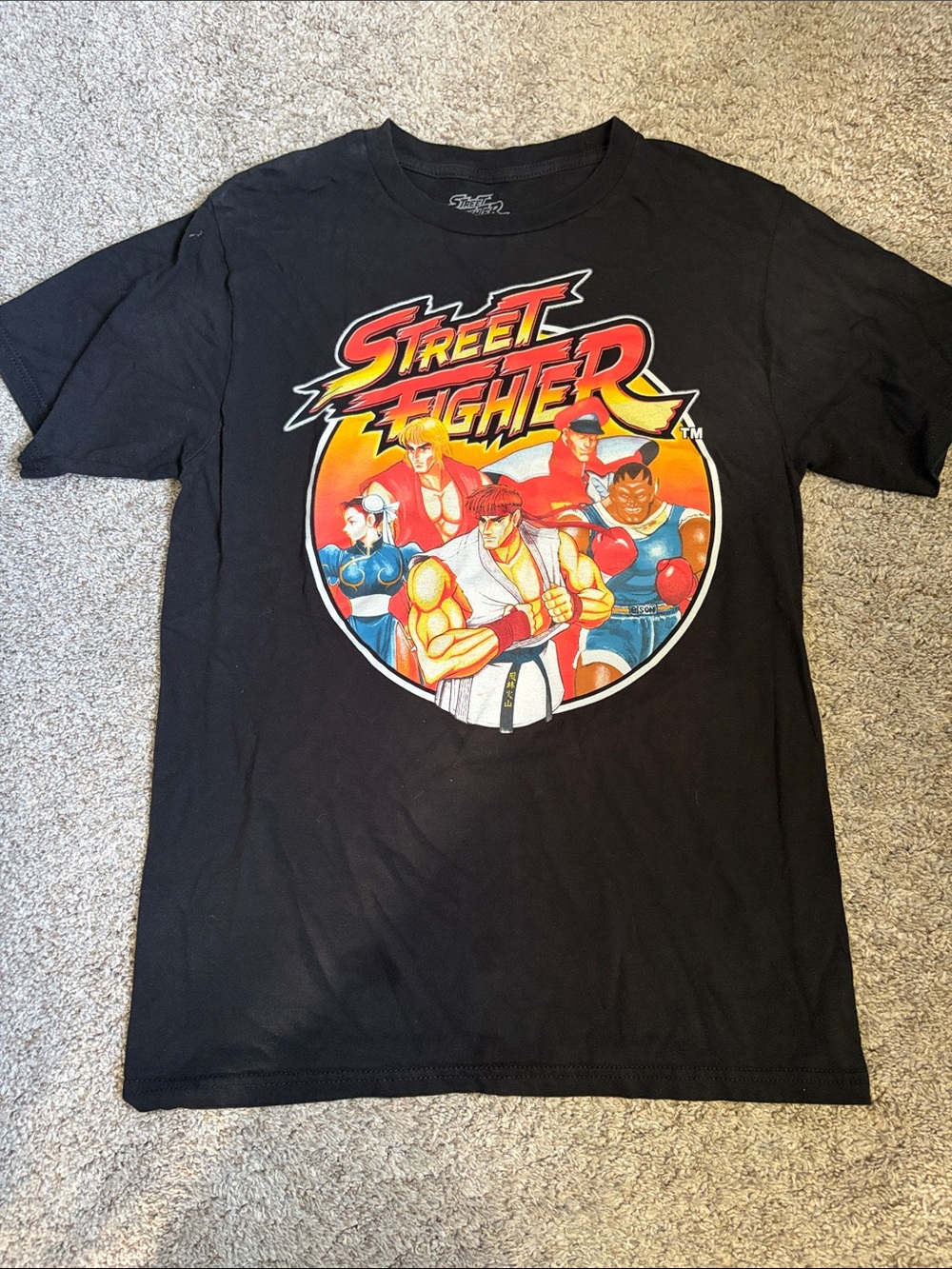 Target Black Street Fighter Crewneck Tee with Multicolor Graphic
